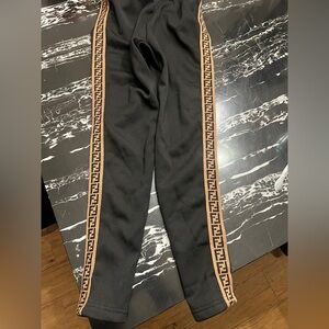 Kids Girls Fendi Black Track Pants with Logo Detail medium